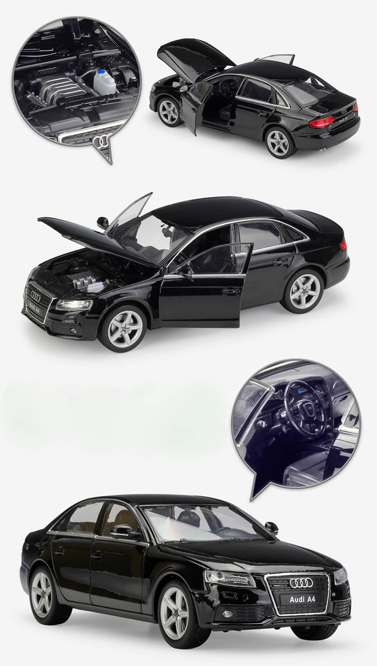 WELLY литье под давлением 1:24 Масштаб симулятор металлическая модель автомобиля Audi A4 автомобиль игрушечный автомобиль классический сплав автомобили игрушки для детей Коллекция подарков