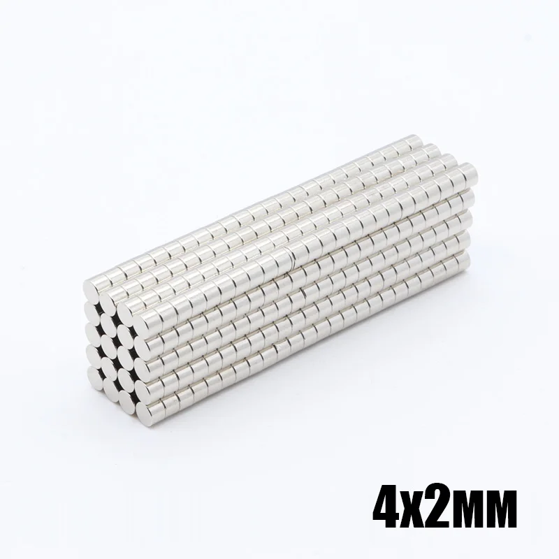 500 шт 4x2 мм неодимовый магнит 4 x 2 N35 NdFeB постоянный маленький круглый супер мощный