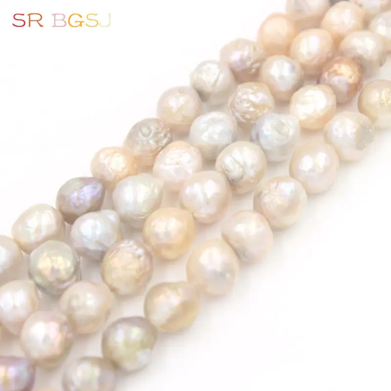 

Free Shipping 10-11mm Loose Pearl Beads Nearly Round Mixed Natural Edsion Freshwater Pearl Beads Strand 15