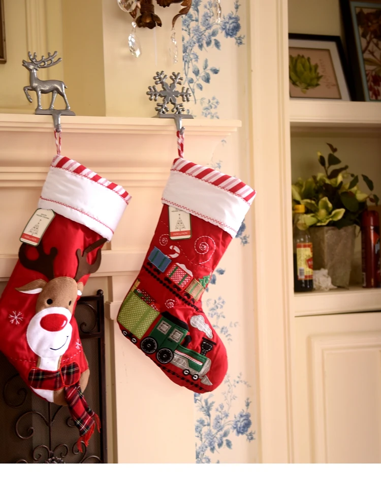 New Year Christmas Stocking Hanger Holder Decoration Hanging Hook Door
