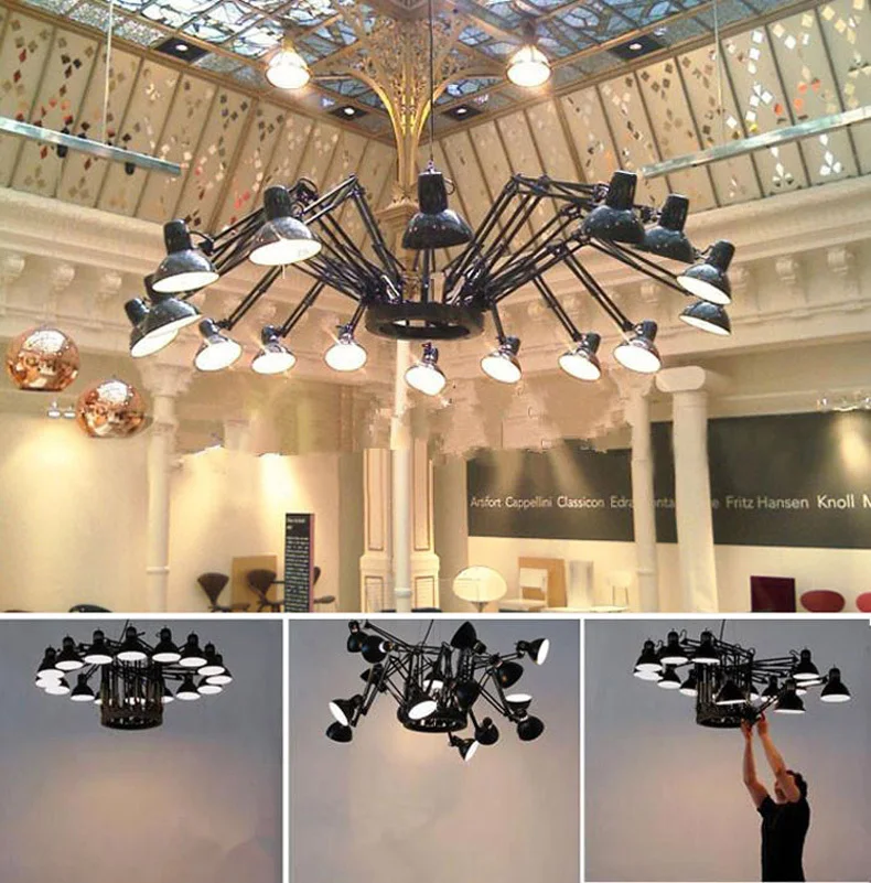interior lighting red spider novelty light exhibition show lustres