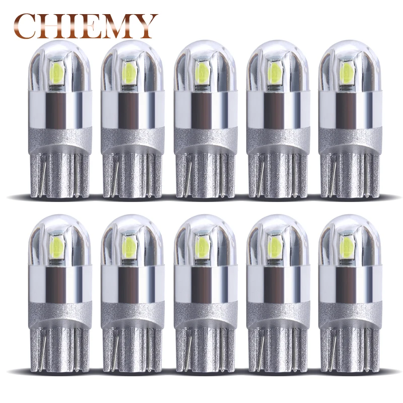 

10Pcs T10 W5W LED Car Light 3030 SMD Marker Lamp WY5W 192 501 Tail Side Bulb Wedge Parking Dome Light Canbus Auto Styling DC 12V