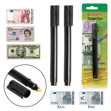 2 x détecteur d'argent vérificateur d'argent détecteur de devises marqueur de contrefaçon faux billets de banque testeur stylo Unique encre main outils de contrôle