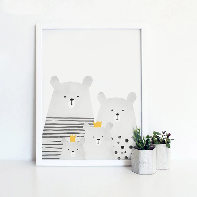 Family-of-Bears-a-Nordic-decorative-painting-canvas-children-bedroom-creative-murals-cartoon-painting-gift-No (3)