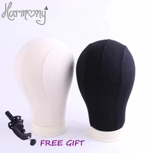 Гармония акции 1 шт. 23 дюймов от-белый бежевый цвет холст блок для парик делает поли манекен пены голова