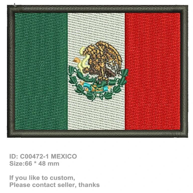 

Free Shipping MEXICO Patch Flag Embroidered Iron on Patches Promotion Eco-friendly Handmade 3D Appliqued Embroidered Bordados