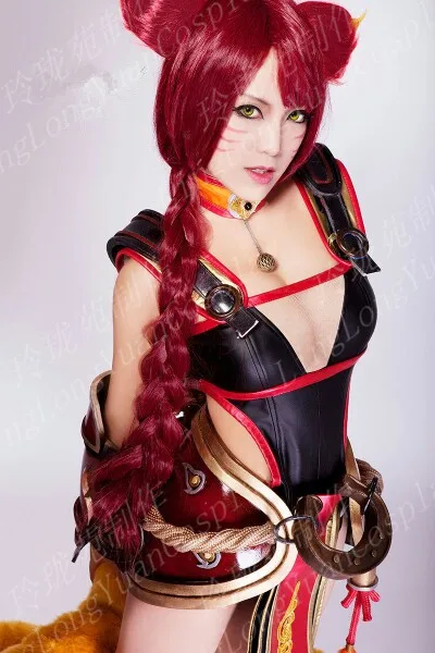 

Hallowmas Christmas Game Anime LOL Nine Tails Fox Ahri Party Fashion Dress Skirt Uniform Cosplay Costume Custom-made Any Size
