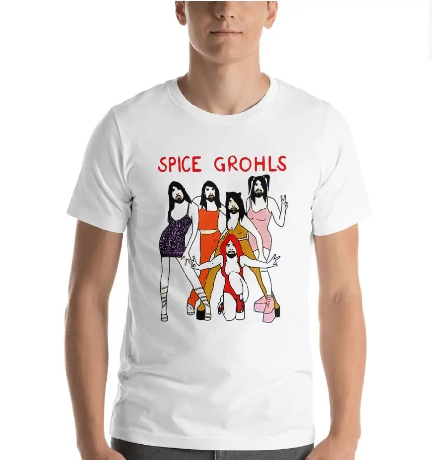 Футболка для девочек с надписью Spice Grohls забавная футболка Dave Grohl белая хлопковая