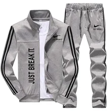 Men Casual Sets Spring Tracksuit Male Sweatshirt Long Sleeve Pants Letter Casual Sportswear Suits Men Set Patchwork Outwear