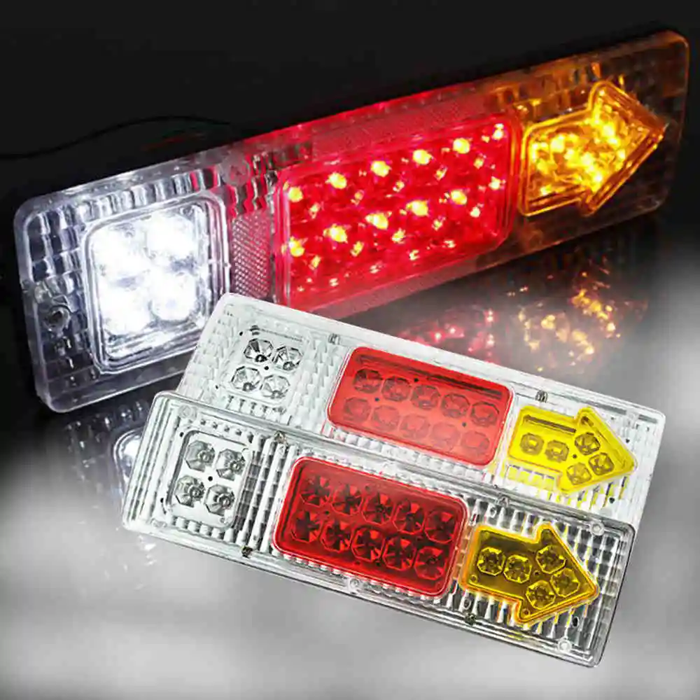 1Pair 12V Car Truck Trailer Rear Light Indicator Reverse Van Car Truck Taillight LED Stop Rear Tail Brake Lights Lamps (42)