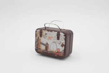 

Free Shipping+Wholesale Continental Mini Tin Box Retro Suitcase Handbag Small Rectangular Candy Box Small Tin Box,360pcs/lot