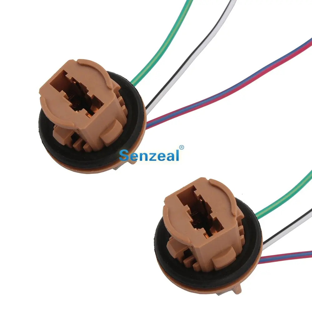 

SENZEAL 2x 7443 Bulb Holder Copper Wire ABS 5W Bulb Holder W21 T20 Light Socket Suitable For Tail light ,Stop Light ,Brake light