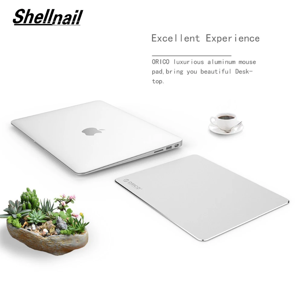 

Shellnail Office Metal Aluminum Mouse pad Mat Hard Smooth Magic Thin Mousead Double Side Waterproof Fast and Accurate Control