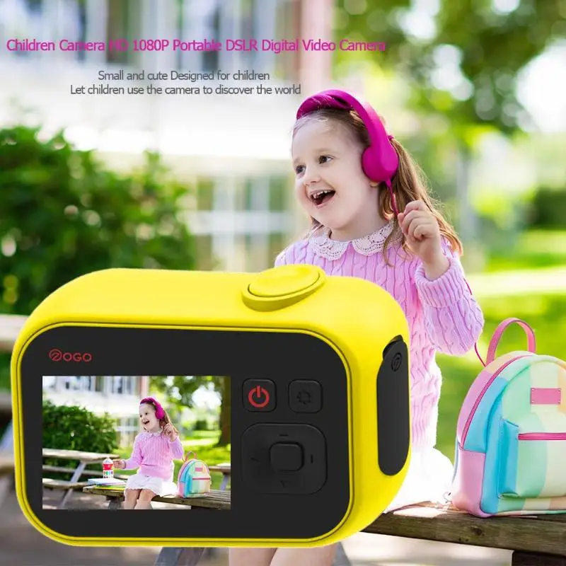 Для детей игрушечные камеры HD 1080P портативный DSLR цифрового видео Камера 2 дюймов Экран Дисплей для путешествий на открытом воздухе, подарок на день рождения