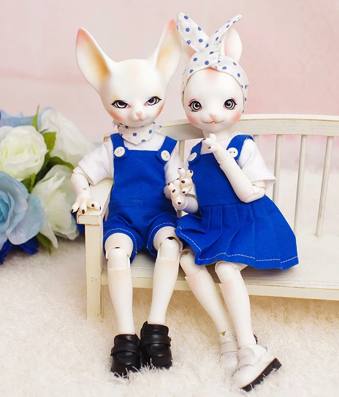 BJD 1/6 Фэнтези кролик и лиса Кукла Смола Модель Высокое качество смолы игрушки HeHeBJD