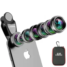 Внешний 7 в 1 комплект объектив камеры мобильного телефона рыбий глаз Широкоугольный макро объектив круговой поляризационный фильтр калейдоскоп 2X телефото зум для смартфона