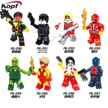 10 компл. PG8082 Super Heroes Forge Pyro домино Радиоактивный человек Юнион Джек Омега Сплит коготь модель строительные блоки Детские Подарочные игрушки