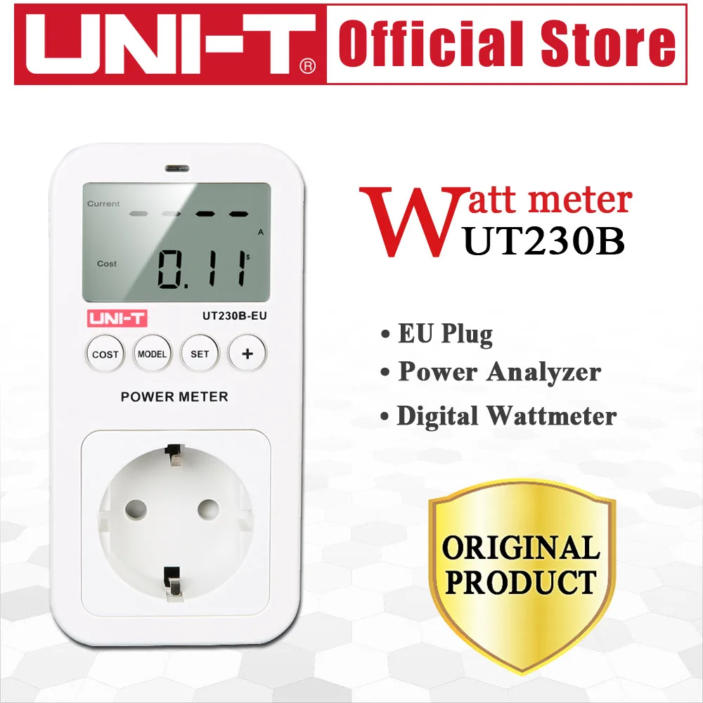 UNI T UT230B Wattmeter EU Plug Power Socket Power Analyzer Energy Meter