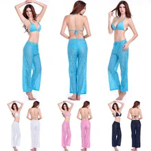 Женские пляжные горячие брюки высокого класса кружевные Прямые пляжные праздничные Повседневные Удобные дышащие брюки Cover pants