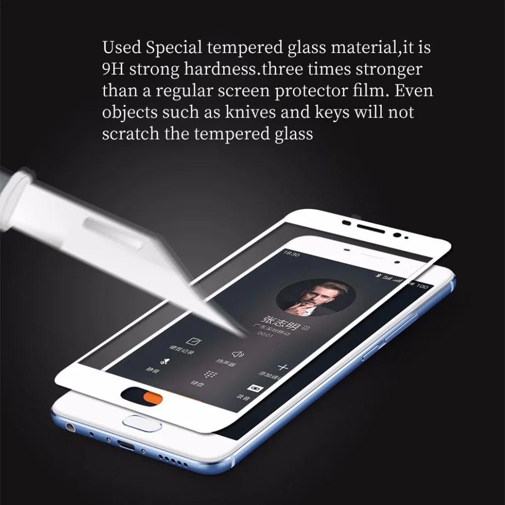 3D изогнутая кромка полное покрытие закаленное стекло для Meizu M3X защита экрана