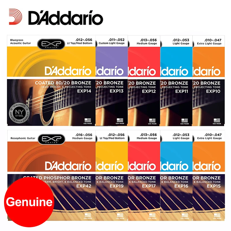 

D'Addario EXP10 EXP11 EXP12 EXP13 EXP14 EXP15 EXP16 EXP17 EXP42 Coated 80/20 Bronze Acoustic Guitar Strings Daddario(12-String)