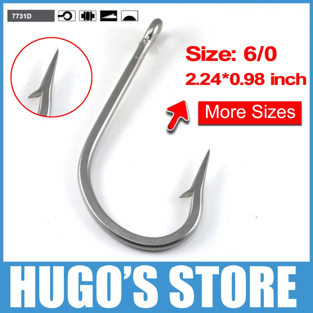5 PCS Premium Salt Water Stainless Steel Trolling Hooks Game Fishing