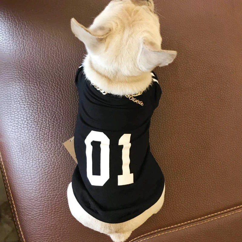 Summer Coat Cotton Fake Number Shirt Vest Dogs Clothes Fashion T shirt
