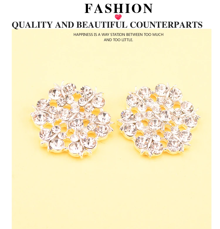 New Arrival Rhinestone Butterfly Embellishment Used On Decoration 20MM 100PCS/Lot Flat Back KD495