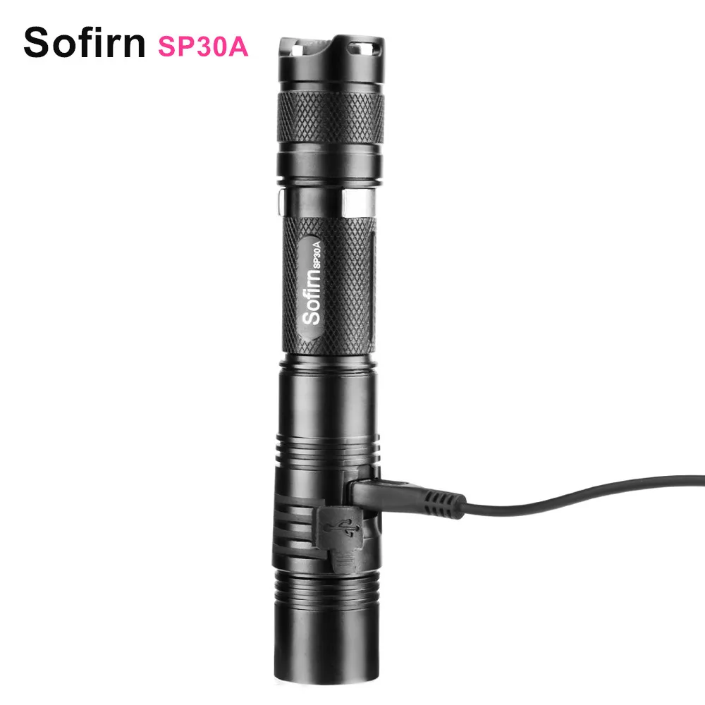

Sofirn SP30A Powerful LED Flashlight Rechargeable USB Flashlight 18650 Cree XPL 1000LM Torch light 6 Modes indicator Lanterna