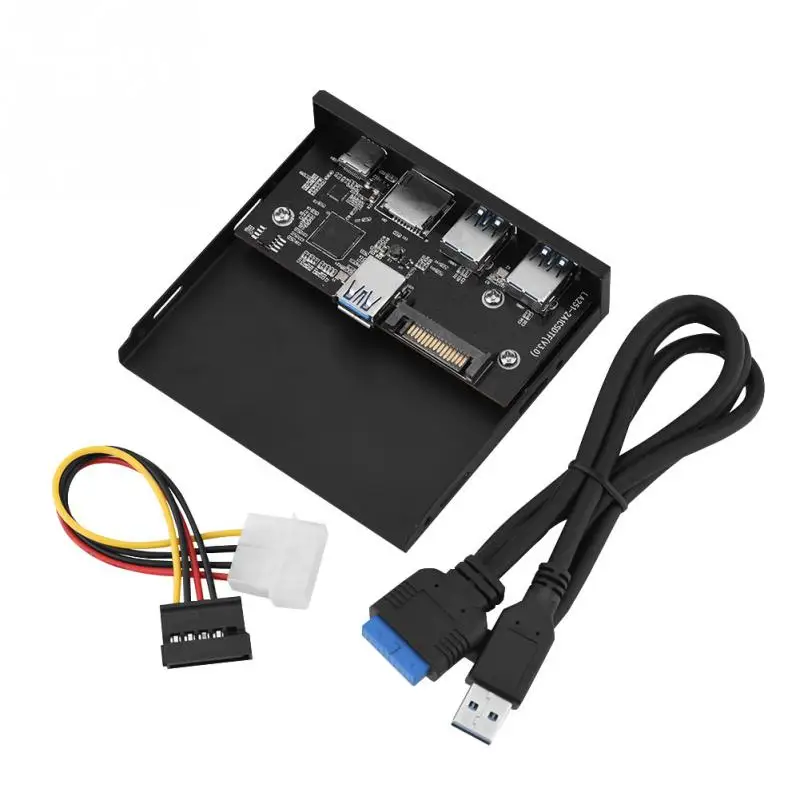 

Multi-function Type C + USB 3.0 + TF / SD Card Slot Hub Front Panel for PC Floppy Drive Front Panels 2018