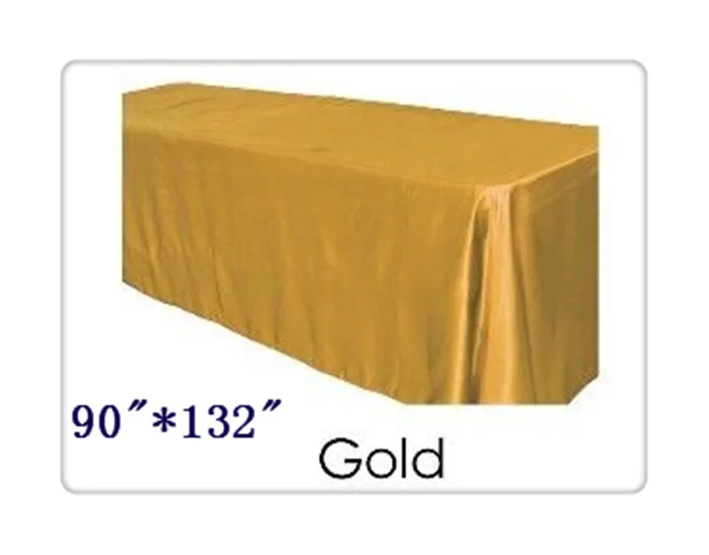

Free shipping rectangle tablecloth size 90"*132" color gold for wedding decoration /tablecloth to table
