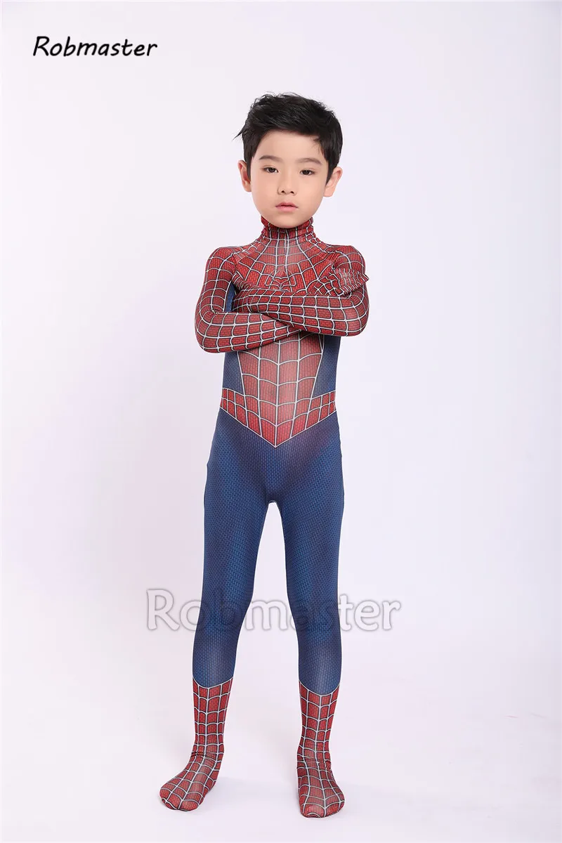 Новое Детское платье с принтом Человека-паука 3 Рэйми "Человек-паук" Косплэй костюм 3D с принтом супергерой zentai Боди Комбинезоны с костюмы с плащом