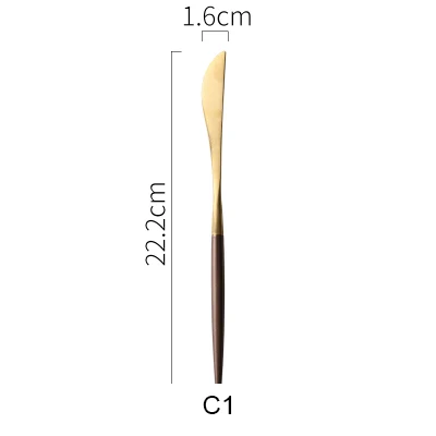 Два стиля Золотой набор посуды 304 нержавеющая сталь Западный столовый набор для кухни столовая посуда набор посуды Akuhome - Цвет: gold dinner knife