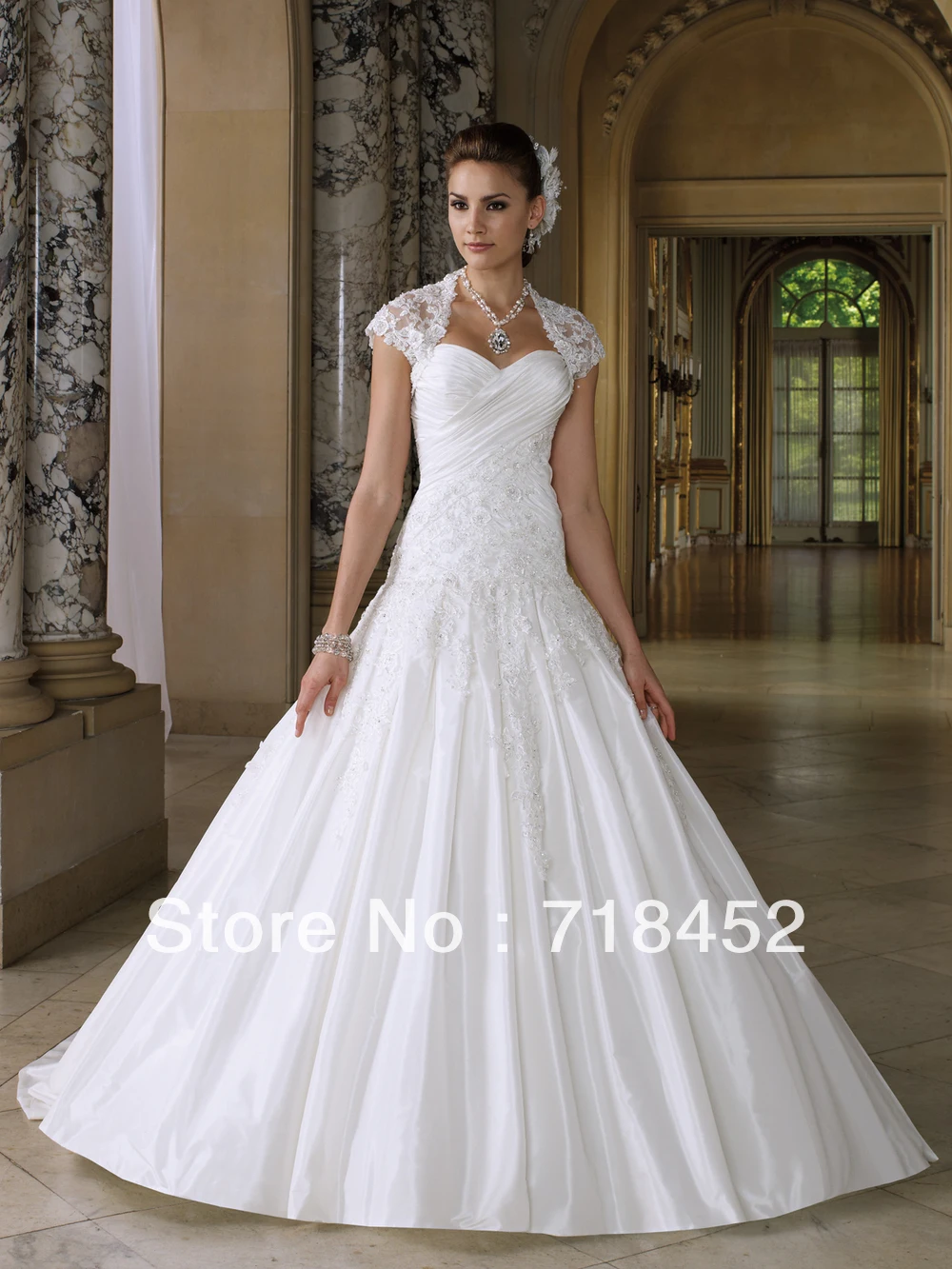 2013 New Style Wedding Dress With Lace Bolero Jacket Sweetheart