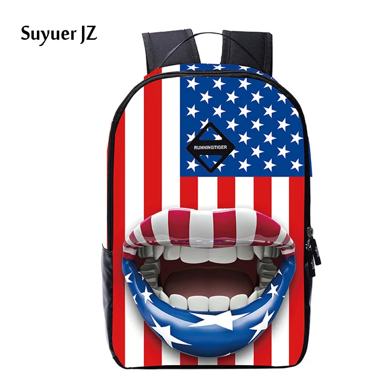 

2017 NEW Suyuer Women Men Funny Backpack Unisex Student School Bags Bookbag 3D Print Rucksack For Teenager Punk Boys Travel Bag
