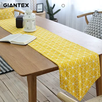 

GIANTEX Table Runner Linen Modern Table Runners Decoration Track on the table setting chemin de table camino de mesa tafelloper