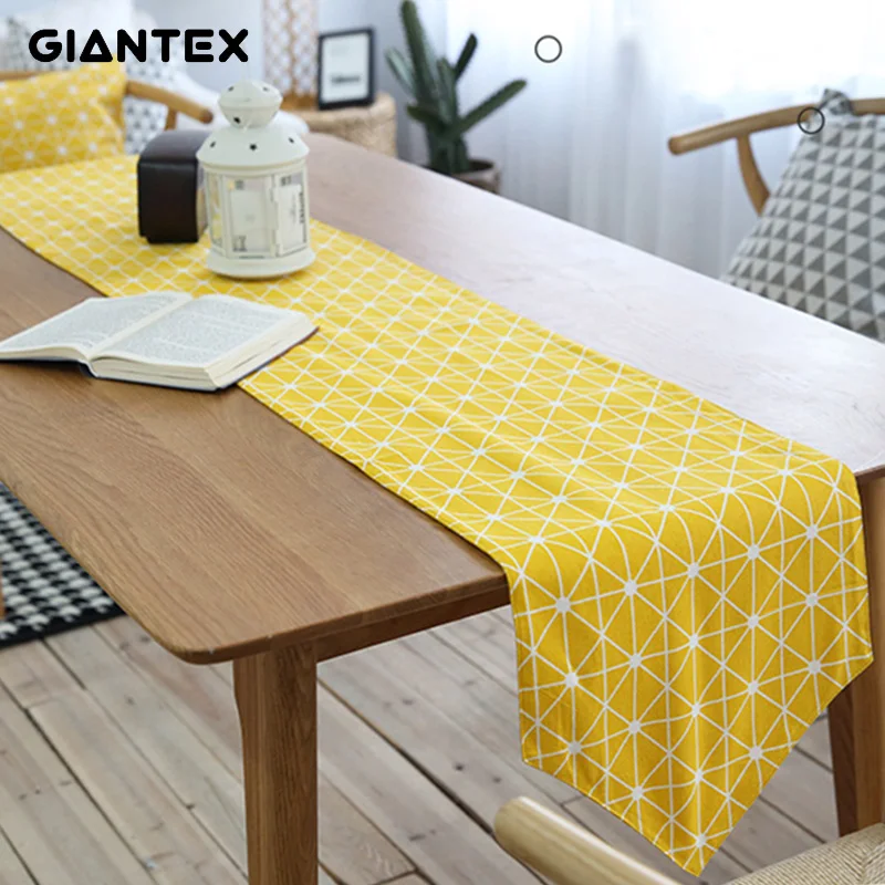Современная льняная настольная дорожка GIANTEX декоративная для стола chemin de Table camino