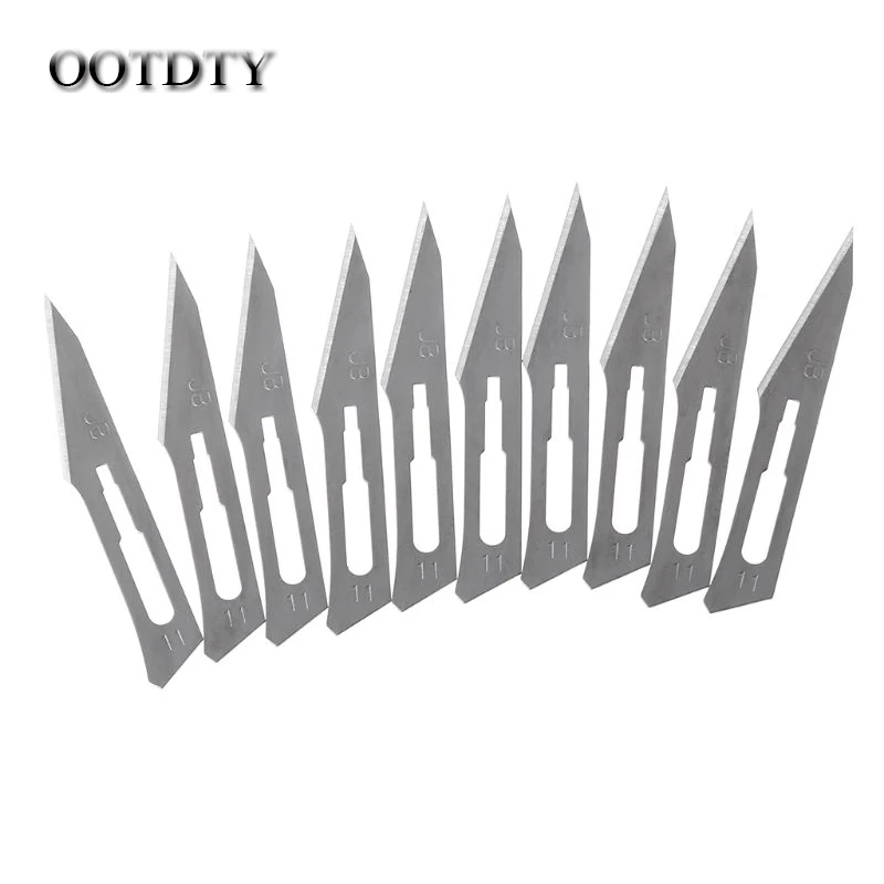 

OOTDTY 10pcs 11# Scalpel Knife Blades For Wood Carving Engraving Craft Sculpture Cutting Tool PCB Repair