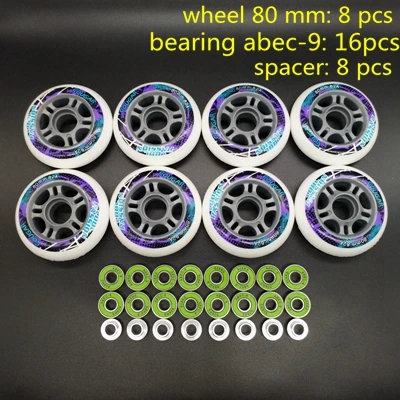 Роликовое колесо для скутера 80*24 мм 82 A 8 шт./лот - Цвет: wheel n bearing