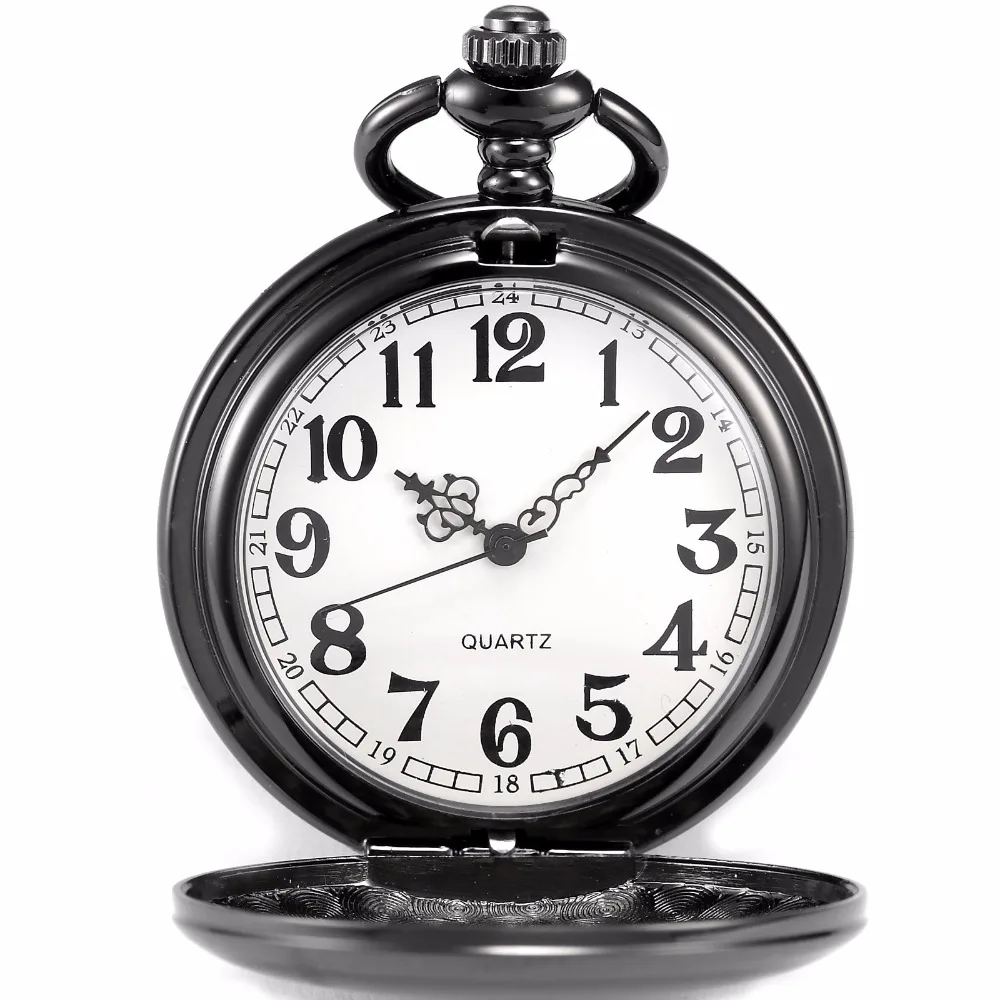 الكلاسيكية جولة الفضة السلس حالة هنتر الأبيض ديلوكس رجل إمرأة التناظرية الكوارتز ساعة الجيب ووتش قلادة سلسلة هدية/WPK026