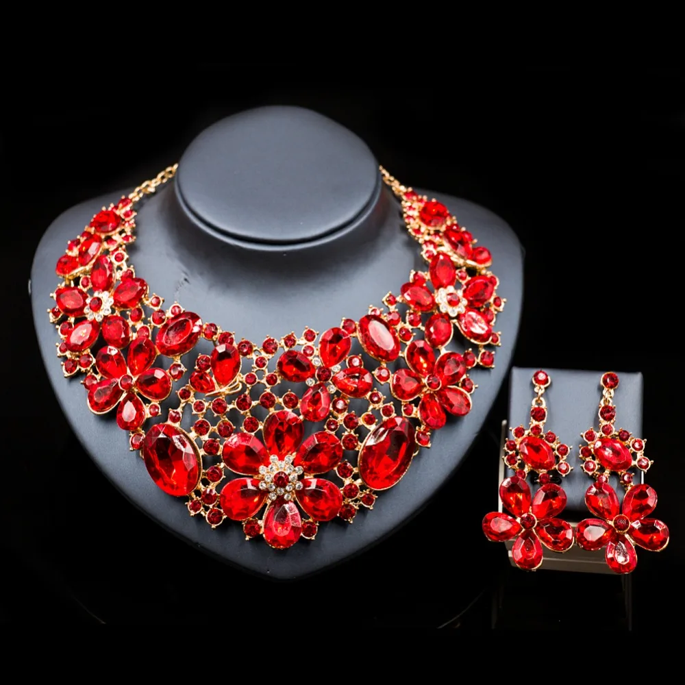 Женский Свадебный комплект из колье серёг и кольца|necklace and earrings|bridal jewelry setstrendy bridal