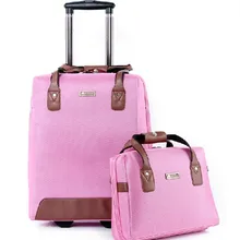 A set of valiz bag Fashion Business Oxford travel bags women suitcase Spinner wheels Students trolley rolling luggage bag Mute