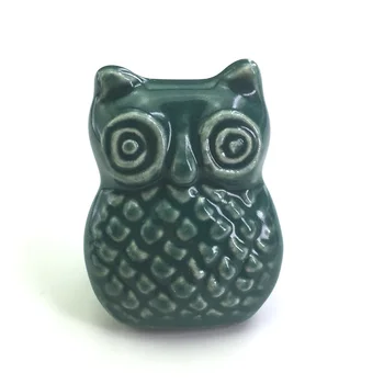 

5PCS children knobs ceramic Owl drawer cabinet knobs dresser pull TV table wardrobe cupboard furniture handles pulls knob