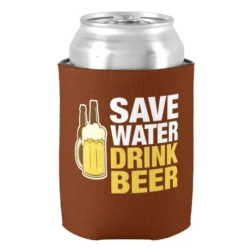 

Save Water Drink Beer Can Cooler Customizable Unique Wedding Home Decorations Accessories Beverage and Drink Insulator Holders