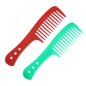 

2Pcs Hairdressing Wide Tooth Combs Curly Hair Detangler Scalp Massager Comb