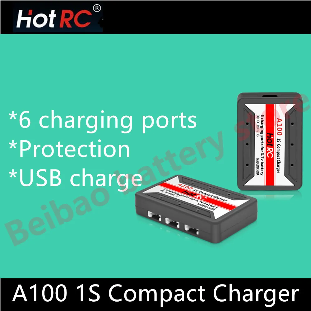 

1pcs HOT RC A100 6 in 1 3.7V Lipo Battery Compact Charger For Syma X5 X5C H8 Hubsan H107 X4 Q4 H107L WLtoys JJCR UDI Quadcopter