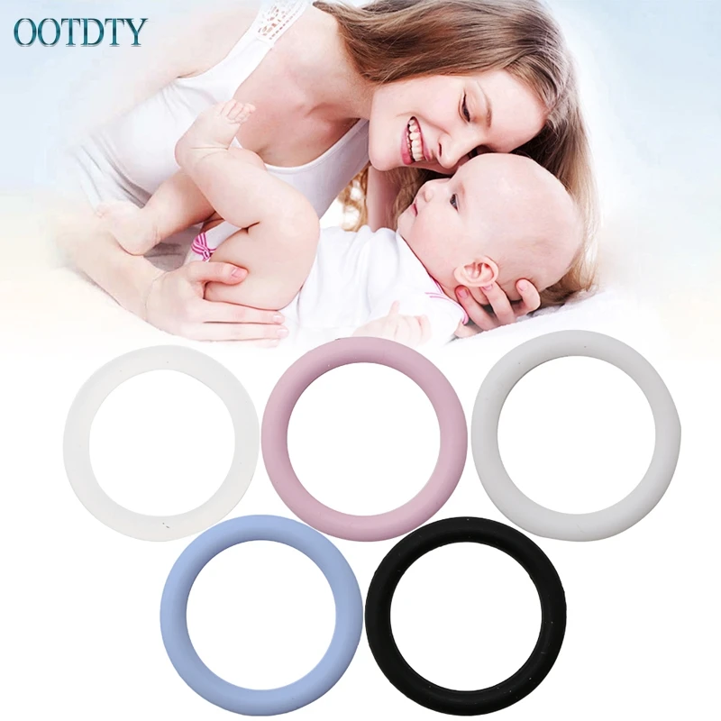 5pcs//Set O-Rings Silicone Baby Dummy Pacifier Chain Clips MAM Adapter Holder