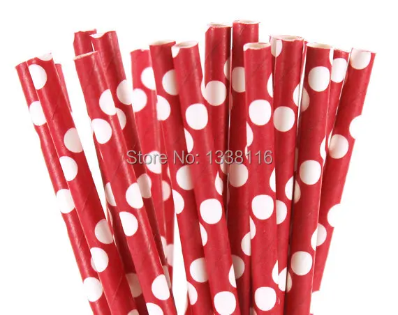 Paper Straws - Red Polka Dot