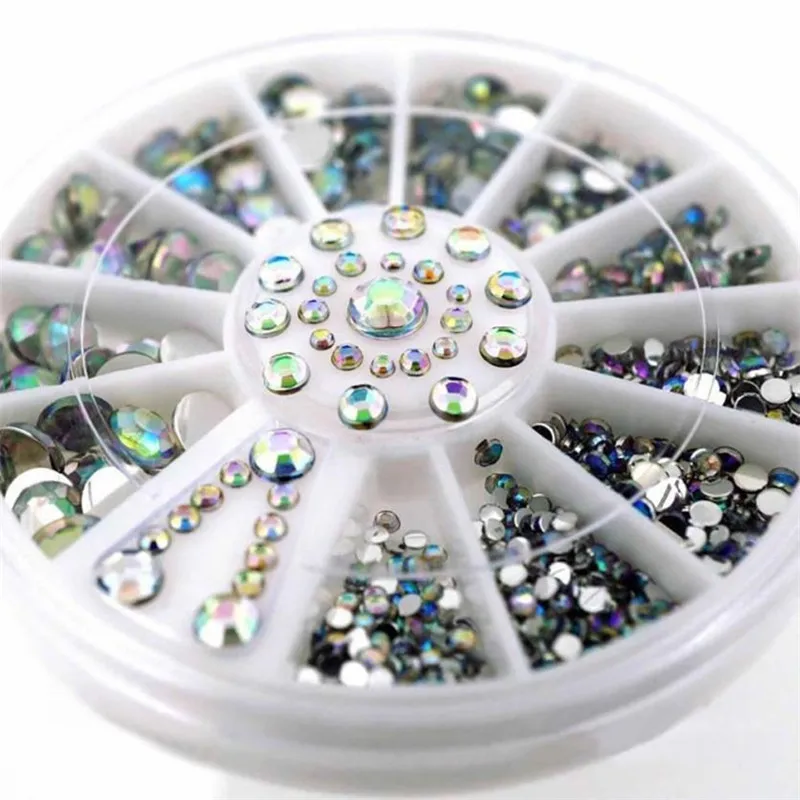 

Diamonds Dazzling Tips Nail Sticker Sequins Colorful 3D Nail Art Decoration 6cm Flatback Glitter Gem Jewelry Crystal Accessory