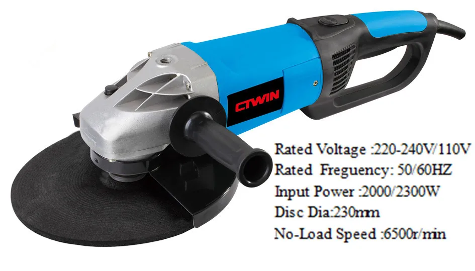 220240V/110V 50/60Hz 230mm Electric Angle Grinder 2300W Specification